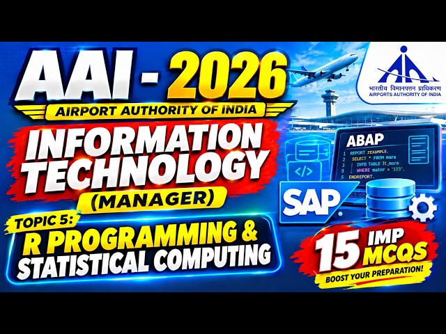 R Programming & Statistical Computing MCQS | AAI 2026 Manager IT | AAI IT Manager 2026