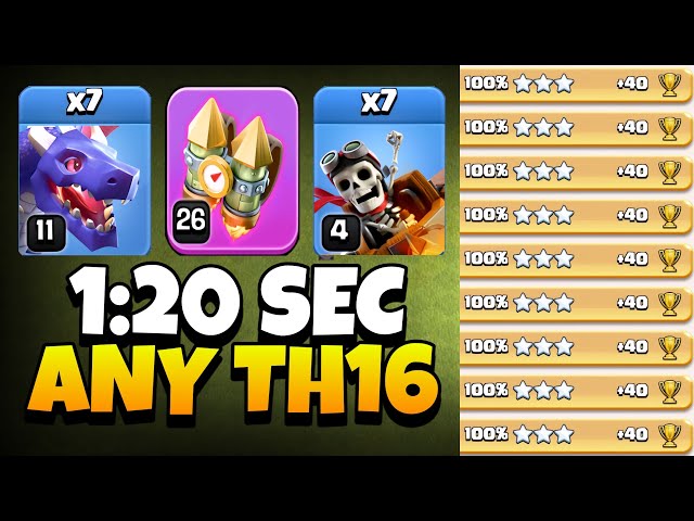 TH16 Rocket Backpack Dragon Attack is INSANE! | Best TH16 Attack Strategy | Clash of Clans 🔥