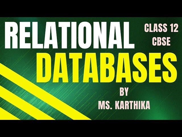 CBSE CLASS 12 Computer Science | Relational Databases | Tamil