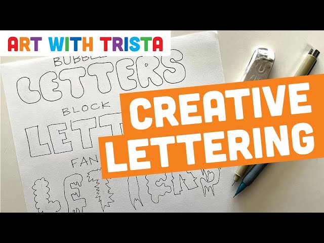 Easy beginner art tutorial to create bubble, block and fancy letters - Art With Trista