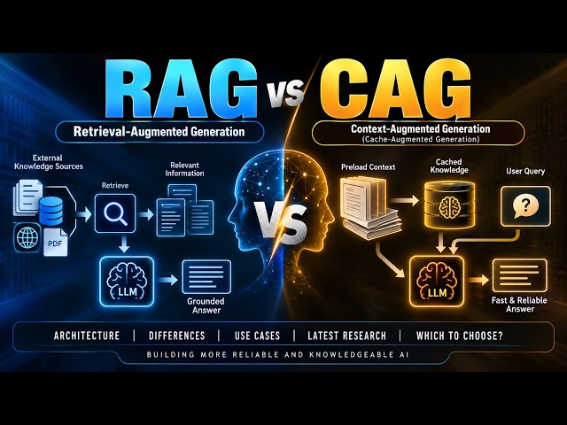 RAG vs CAG Explained | Retrieval-Augmented vs Context/Cache-Augmented Generation