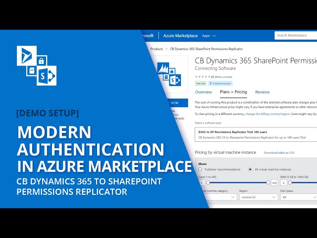 CB Dynamics 365 to SharePoint Permissions Replicator with Modern Authentication in Azure Marketplace