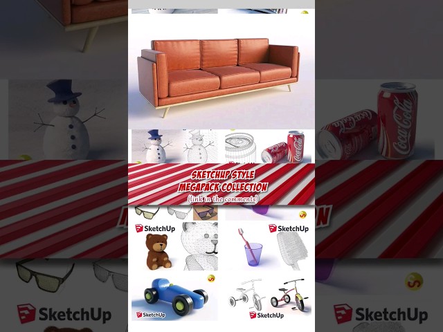 Sofa speed modeling timelapse - Sketchup Style Megapack