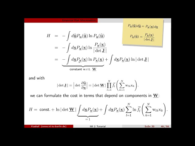 Machine Intelligence 2 tutorial 5 Infomax ICA pt 4/5 Empriical Risk Minimization
