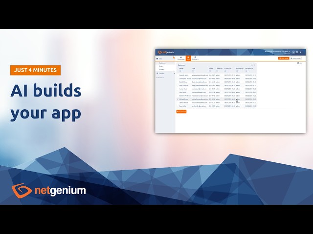 Artificial intelligence builds an application in NET Genium