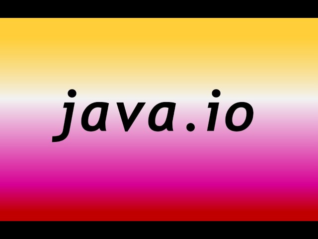 java.io(File input and File output)