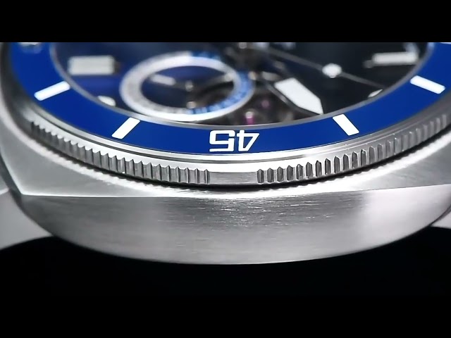Pagani Design Men's Tempest Sapphire Crystal Automatic Stainless Steel Mechanical Wrist Watch – Blue
