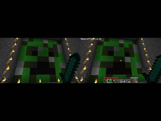 Minecraft in 3D (Manyaglyph Mod)