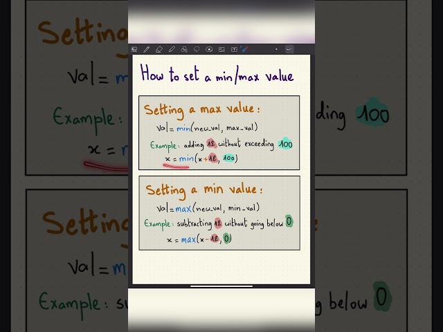 How to set a min/max value in programming?