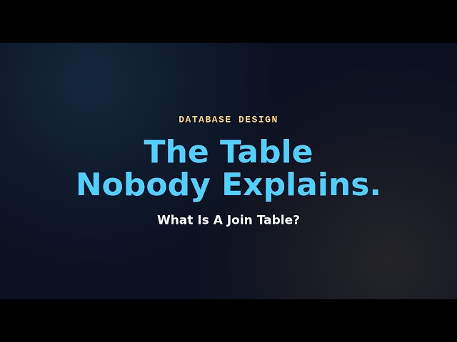 What Is a Join Table? (And Why Every Schema Eventually Needs One)
