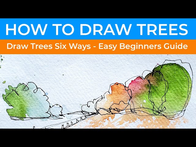 How to Draw Line and Wash Trees for Beginners - Six Different Ways