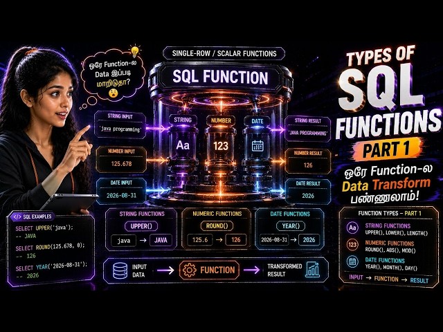 Types of SQL Functions in Tamil | Part 1 | Aggregate & Scalar Functions Explained 🔥 | Keepgon
