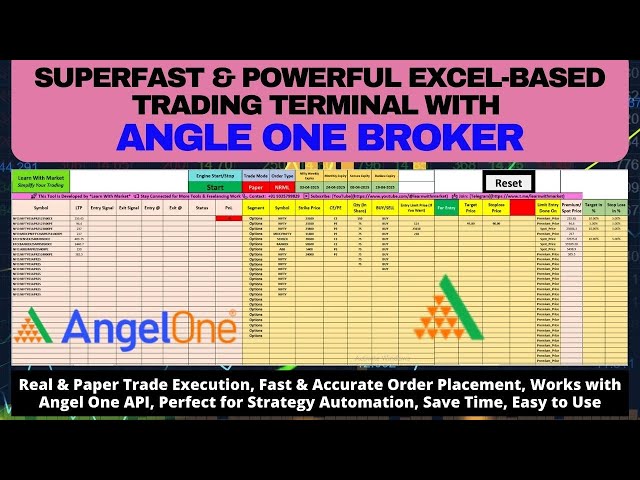📊 Excel-Based Trade Terminal for Angel One Broker | Place Real & Paper Trades Directly from Excel! 🚀