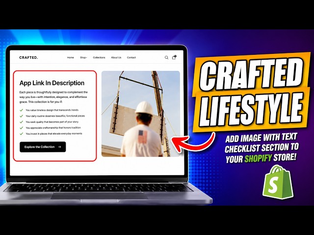 How to Add a Crafted Lifestyle Section(Image with Text) to Your Shopify Store