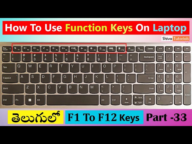 How to use function keys on laptop in telugu | F1 to F12 function keys | keyboard function keys