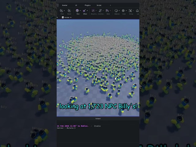 Spawning as Many NPC's as I have SUBSCRIBERS! #roblox #robloxstudio #robloxshorts #shorts #short