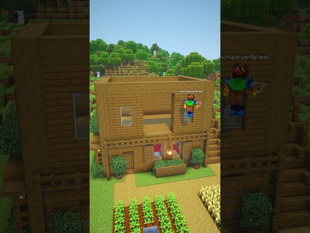 Minecraft ONE WOOD Spruce House! 🌲🏠 | Easy Tutorial #minecraft #shorts #eye4steel