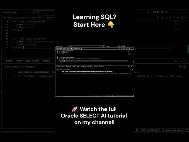 Want to Learn SQL? Let Oracle AI Teach You! 🤯 #sql #oracledatabasetutorial #oracle26ai