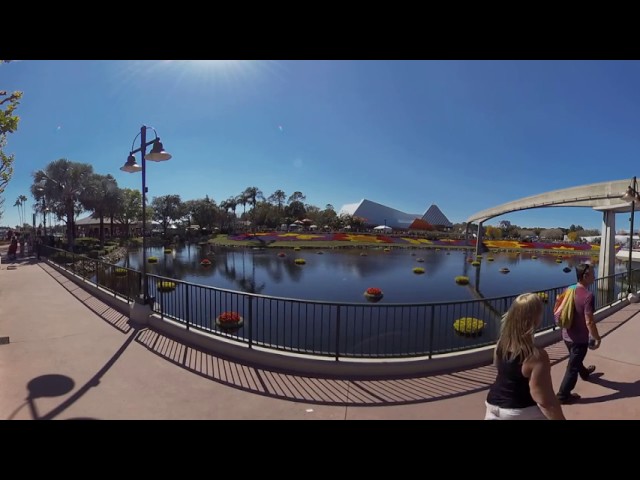 Bench Break at Epcot World Showcase Entrance in 4K 360/VR (3/18/2017)