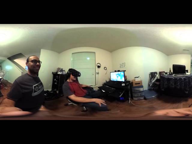 Joe checking out Steam VR via my DK2