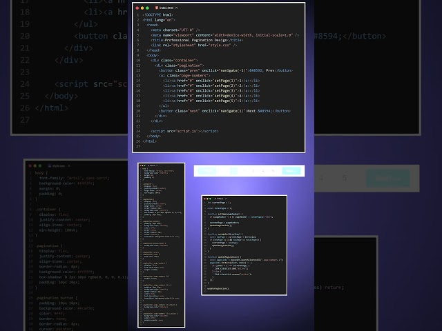 MIND-BLOWING Pagination Secrets Revealed HTML CSS & JavaScript