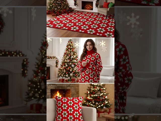 Great idea for Christmas! Amazing Crochet Hexagon. #crochet #crochetrug #crochetpillow