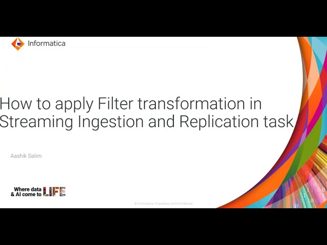 How to Apply Filter Transformation in Streaming Ingestion and Replication Task