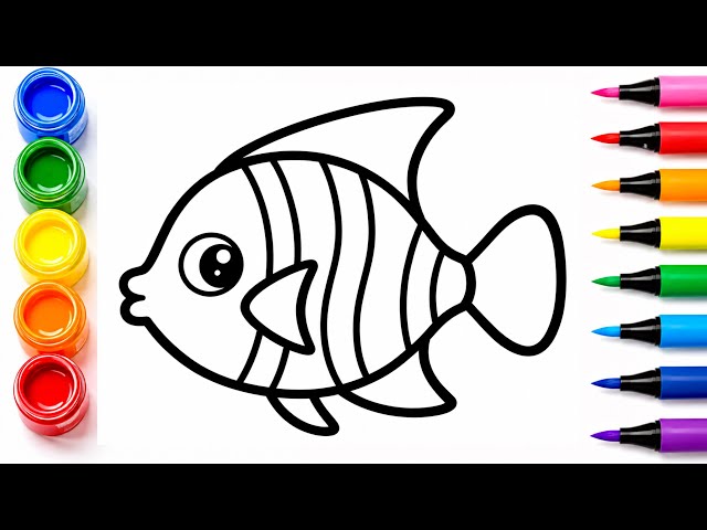 🐠🎨 How to Draw a Cute Fish | Drawing and Coloring a Cute Fish | Easy Step by Step ✨🖍️🌈