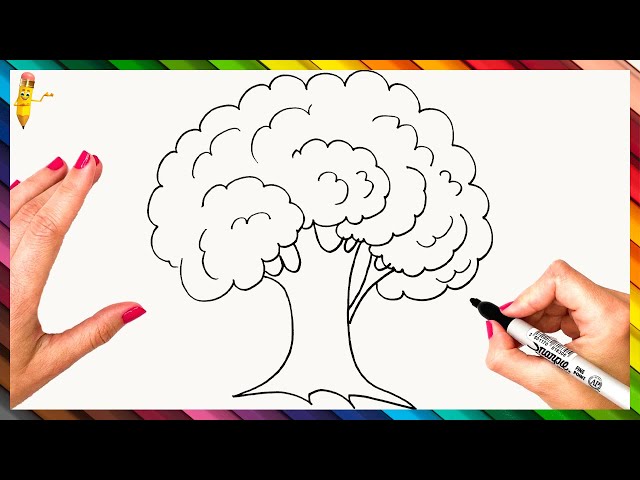 How To Draw A Tree Step By Step 🌳 Tree Drawing Easy