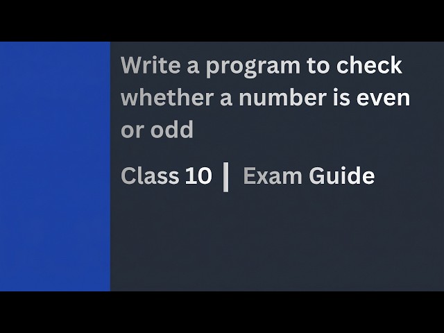 Write a program to check whether a number is even or odd