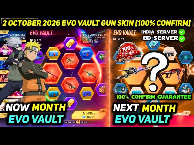 NEXT EVO VAULT OCTOBER MONTH 2026 100% *CONFIRM* FREE FIRE | NEW 2 OCTOBER EVENT EVO GUN SKIN