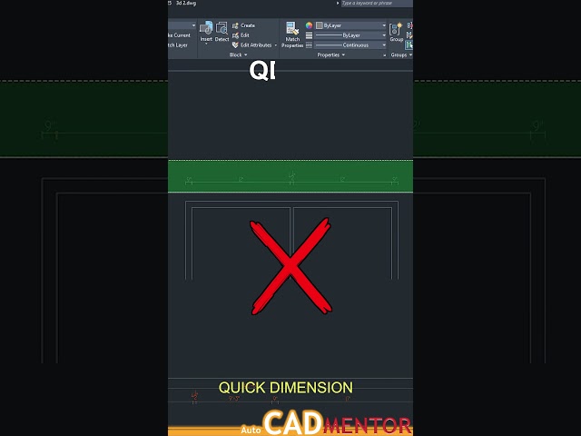QDIM | QUICK DIMENSION | AutoCAD tutorial for beginners