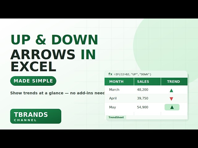 Add Up & Down Arrows in Excel Instantly (No Add-Ins!)