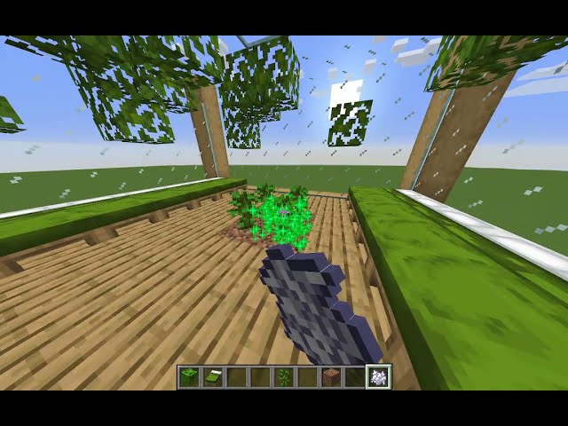 Building in house in Minecraft in a flat world.