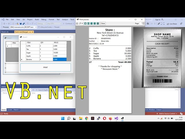 How to Make a Shopping Receipt on VB.NET with Visual Studio