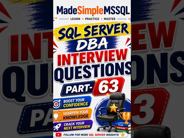 SQL Server Interview Questions | #learnsql #databaseconcepts #sql #coding | @MadeSimpleMSSQL