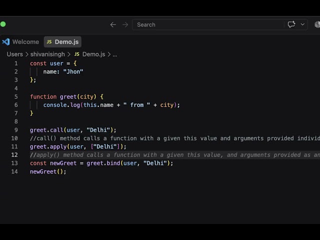 ⚡ call() vs apply() vs bind() — JavaScript Interview Question