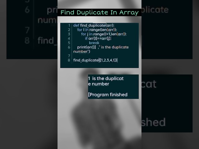 How to find a duplicate number from an array in python #dsa #leetcodechallenge