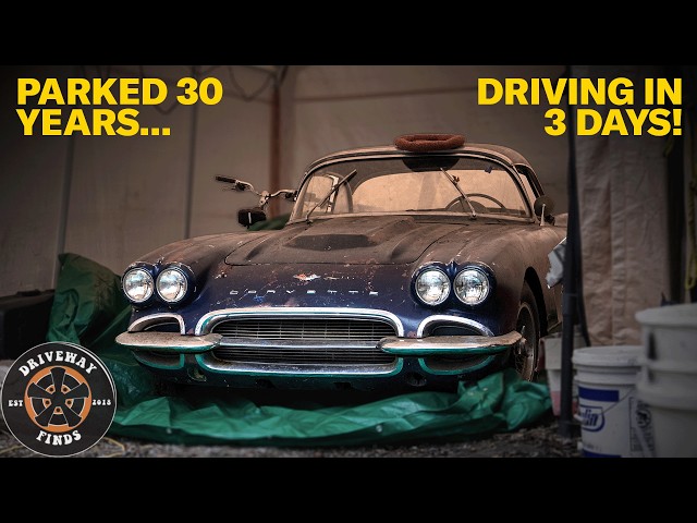Seized Engine, No Brakes, Sitting for 30+ Years! Will this 61 Corvette drive again? | Driveway Finds