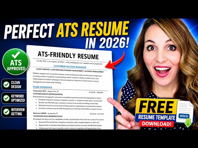 How To Write An Impressive ATS-Friendly Resume in 2026! A Guide To Applicant Tracking Systems!