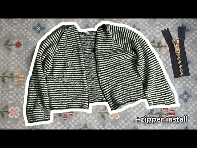 zip-up knit cardigan (raglan) | tutorial 