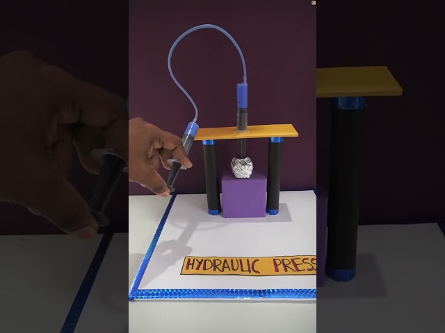 How to Make a Hydraulic Press Machine: School Exhibition Project | Syringe Working Model