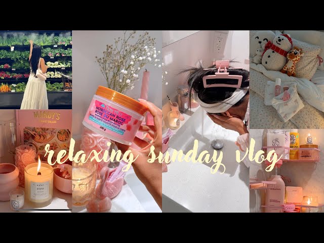 Relaxing Sunday Vlog 🎀🛁🕯️ Visiting Bookstore, Cozy Showers, Baking & Cooking 🍪📖