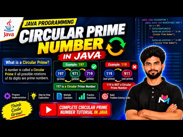 Circular Prime Number In Java Explained Step-by-Step | Master In Looping in Java