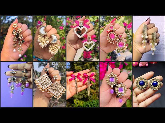 Diy 10 kundan earrings/ diy amezing kundan earrings design/ handmade kundan earrings