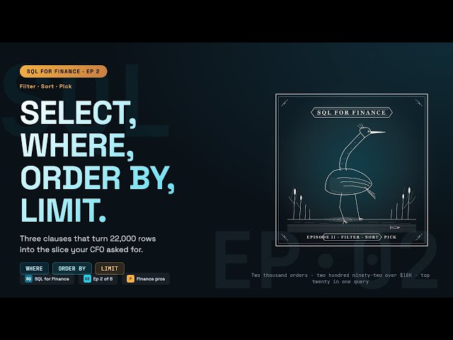 Filter, Sort, Pick: WHERE, ORDER BY, LIMIT in SQLite | SQL for Finance Ep2