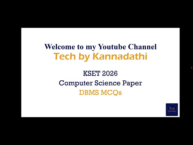 KSET 2026 DBMS MCQs | Computer Science Paper | Important Questions with Explanations