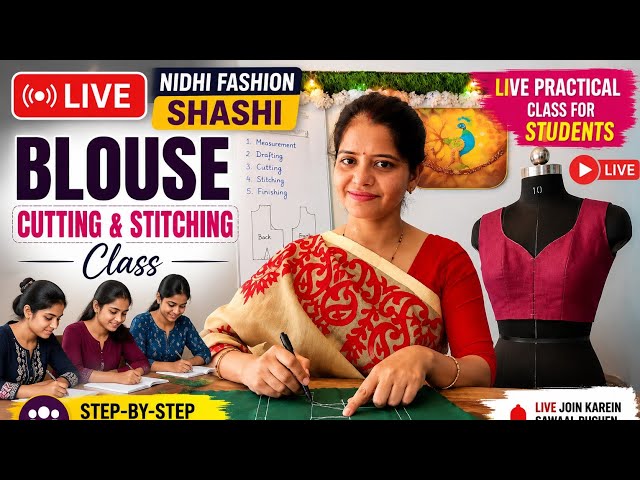 LIVE CLASS Blouse Cutting & Stitching Students Ke Saath Practical TrainingNIDHI FASHION SHASHI #vira
