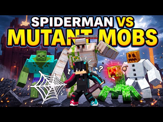 I Become SpiderMan To Fight With MUTANT Mobs । Can I Win? #minecraft #gaming 