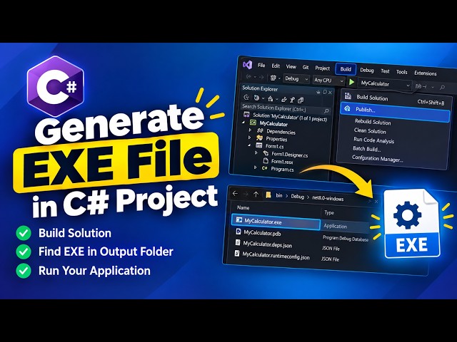 How to Create a Single EXE File in C# .NET | Visual Studio (WinForms & WPF)